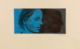 Shadow 2022 Drypoint with Chine Collé on BFK Rives paper Edition of 15 36 x 22 cm 