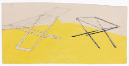 Yellow Study I 2022 Mixed media on Somerset paper 17.5 x 37 cm 